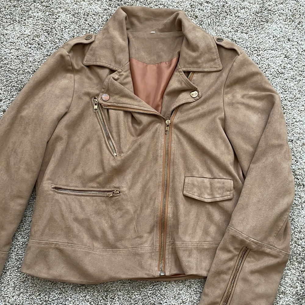Faux-Suede Motto Jacket 🧥